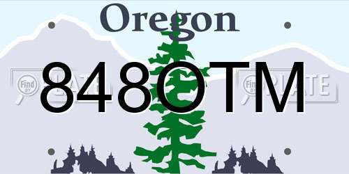 848OTM Oregon License Plate