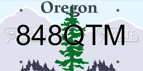 848QTM Oregon License Plate