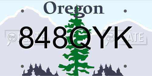 848QYK Oregon License Plate