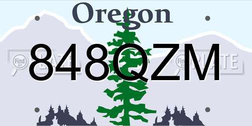 848QZM Oregon License Plate