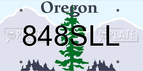 848SLL Oregon License Plate