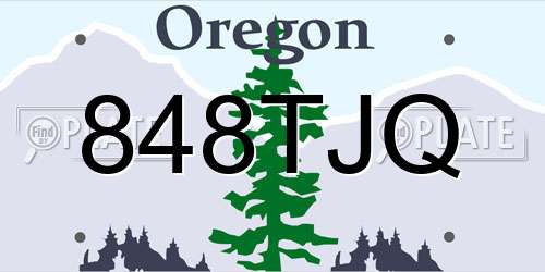 848TJQ Oregon License Plate