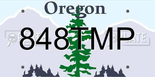 848TMP Oregon License Plate