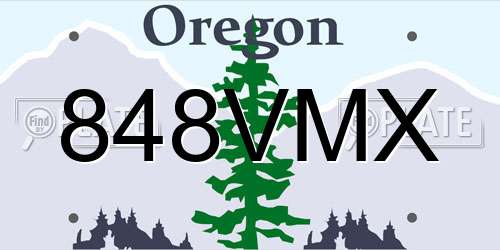 848VMX Oregon License Plate