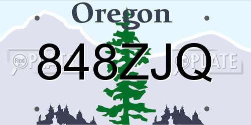 848ZJQ Oregon License Plate