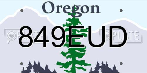 849EUD Oregon License Plate