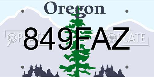 849FAZ Oregon License Plate