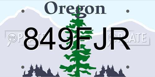 849FJR Oregon License Plate