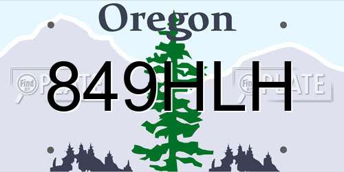 849HLH Oregon License Plate