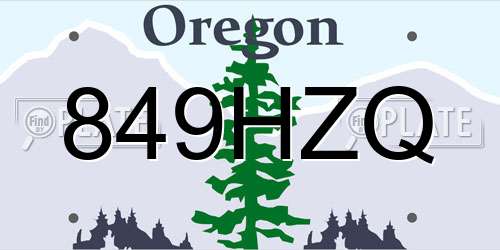 849HZQ Oregon License Plate