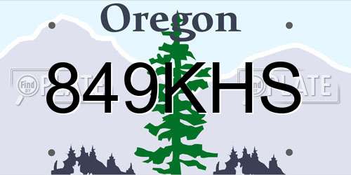 849KHS Oregon License Plate