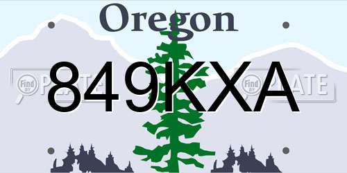 849KXA Oregon License Plate
