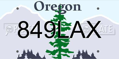 849LAX Oregon License Plate