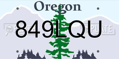 849LQU Oregon License Plate