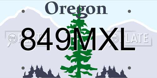 849MXL Oregon License Plate