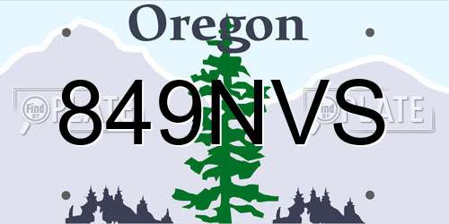 849NVS Oregon License Plate