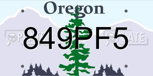 849PF5 Oregon License Plate