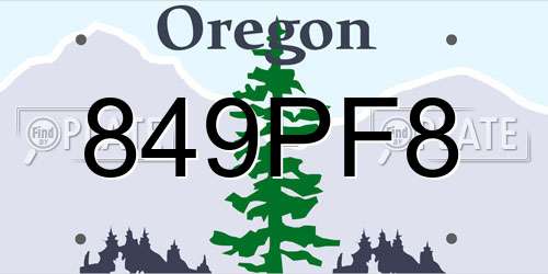 849PF8 Oregon License Plate
