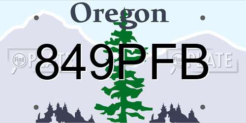 849PFB Oregon License Plate