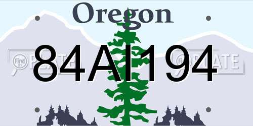 84AI194 Oregon License Plate