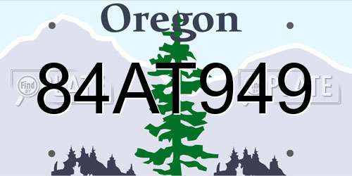 84AT949 Oregon License Plate