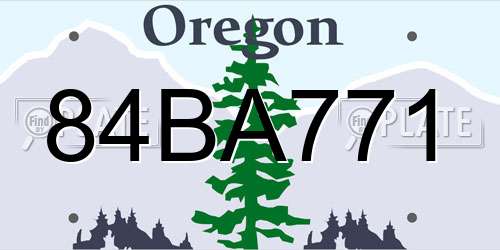 84BA771 Oregon License Plate