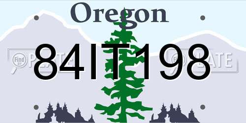 84IT198 Oregon License Plate