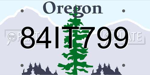 84IT799 Oregon License Plate