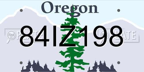 84IZ198 Oregon License Plate