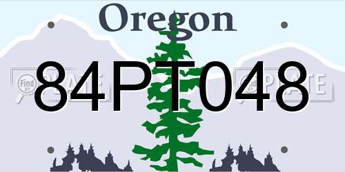 84PT048 Oregon License Plate
