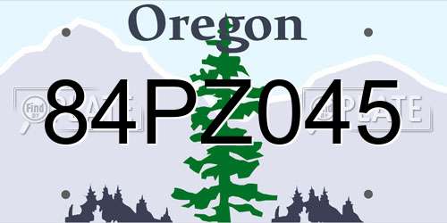 84PZ045 Oregon License Plate