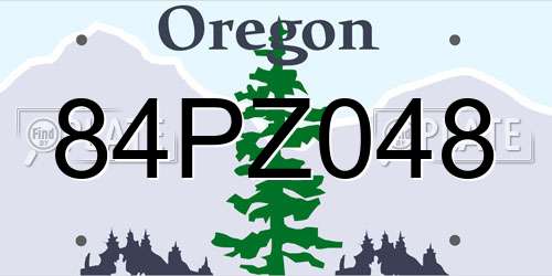 84PZ048 Oregon License Plate