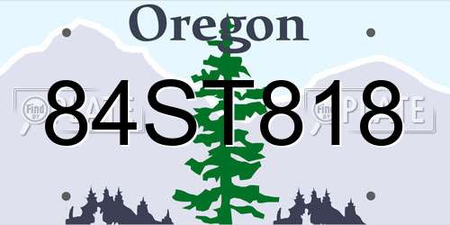 84ST818 Oregon License Plate