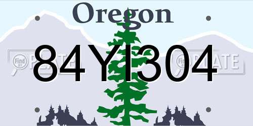 84YI304 Oregon License Plate