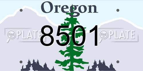 8501 Oregon License Plate