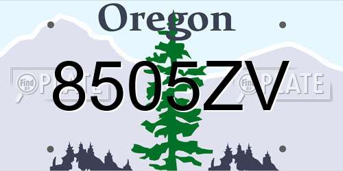 8505ZV Oregon License Plate
