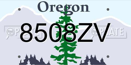 8508ZV Oregon License Plate