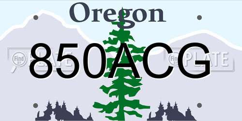 850ACG Oregon License Plate