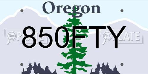 850FTY Oregon License Plate