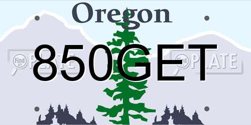 850GET Oregon License Plate