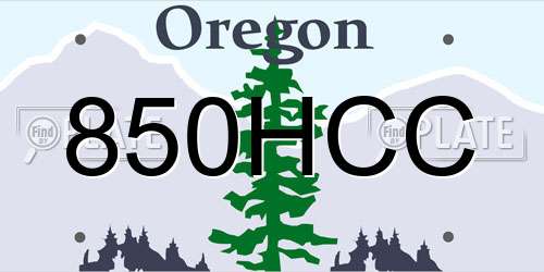 850HCC Oregon License Plate