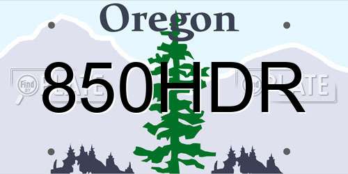 850HDR Oregon License Plate