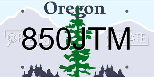850JTM Oregon License Plate