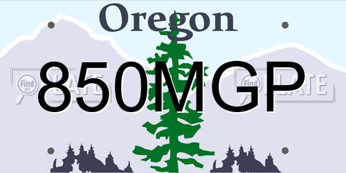 850MGP Oregon License Plate