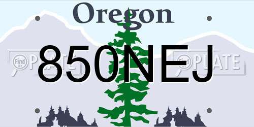850NEJ Oregon License Plate