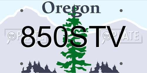 850STV Oregon License Plate