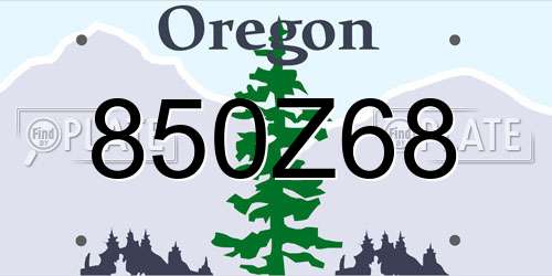 850Z68 Oregon License Plate