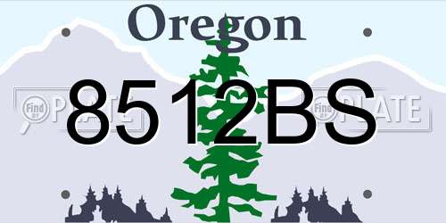 8512BS Oregon License Plate
