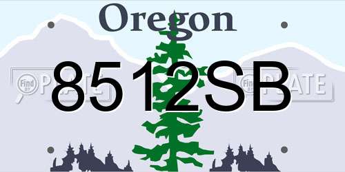 8512SB Oregon License Plate