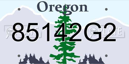 85142G2 Oregon License Plate